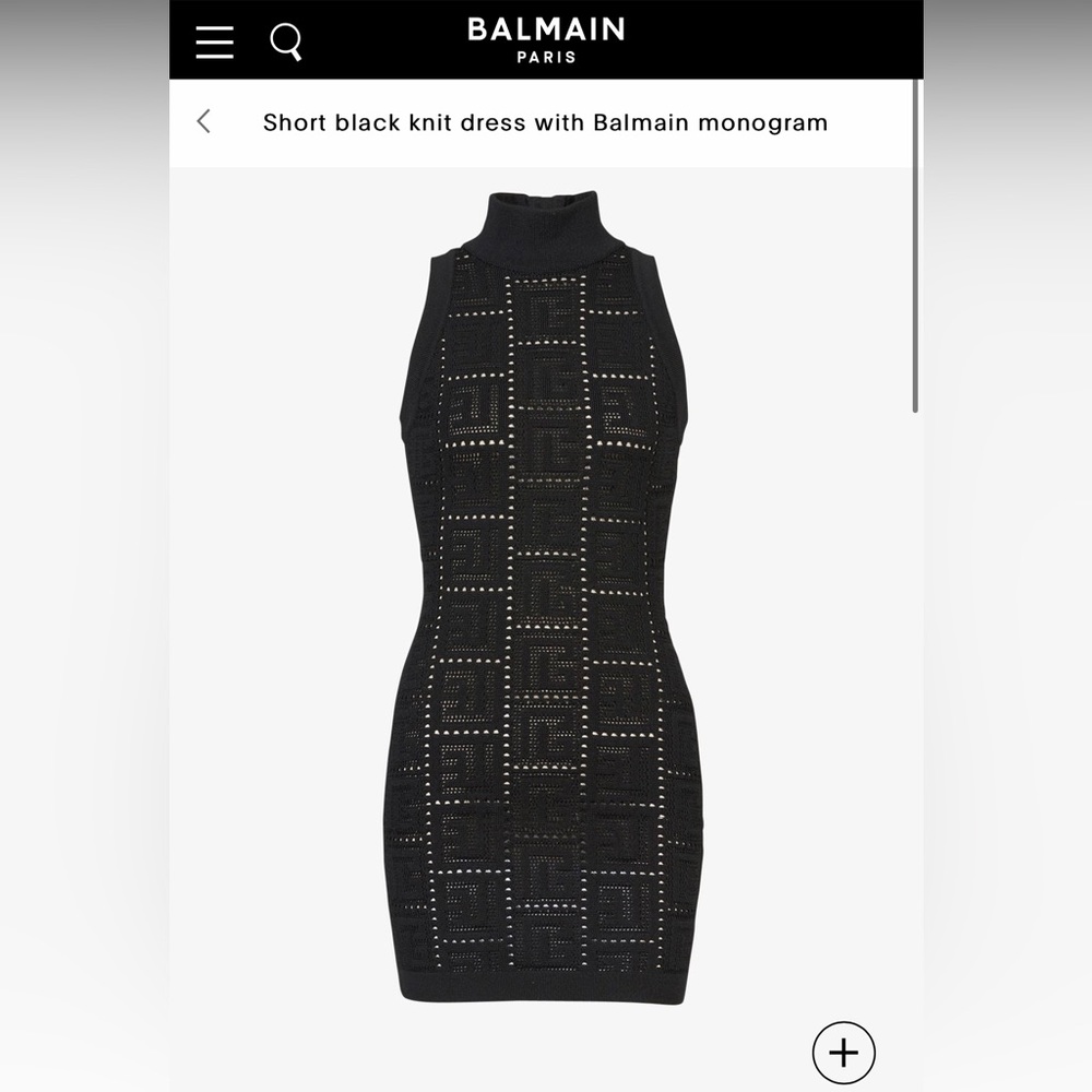 Balmain Knit Black Monogram Dress
